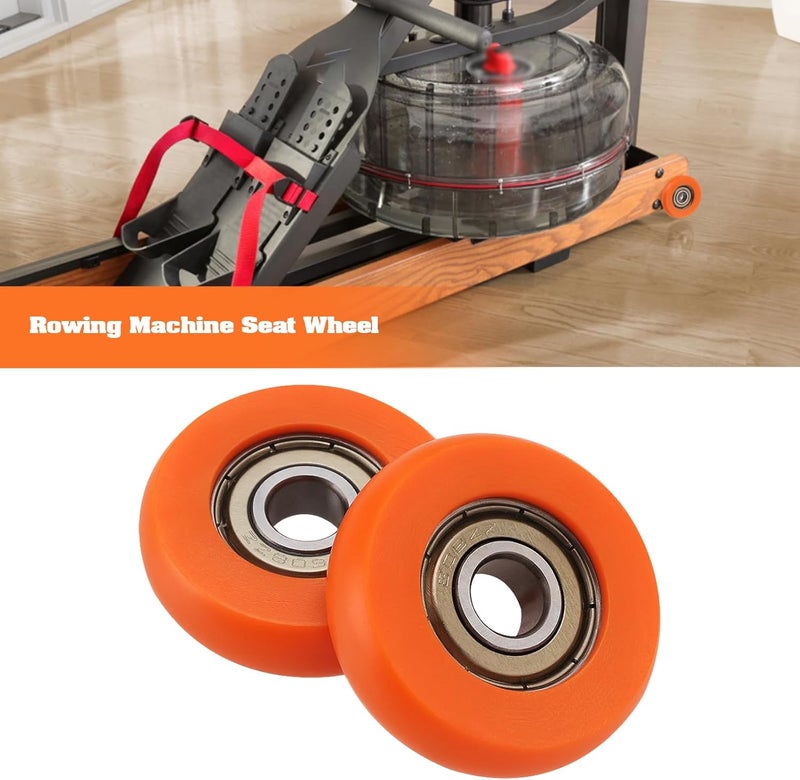 OTOTEC 2PCS Rowing Machine Seat Wheel Outer Diameter 36mm Width 10mm Inner Diameter 8mm Nylon Stainless Steel Roller Wheel with Bearing Load Capacity 67kg Orange - Image 2